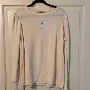 LOFT Cream Puff Shoulder Long Sleeve Top